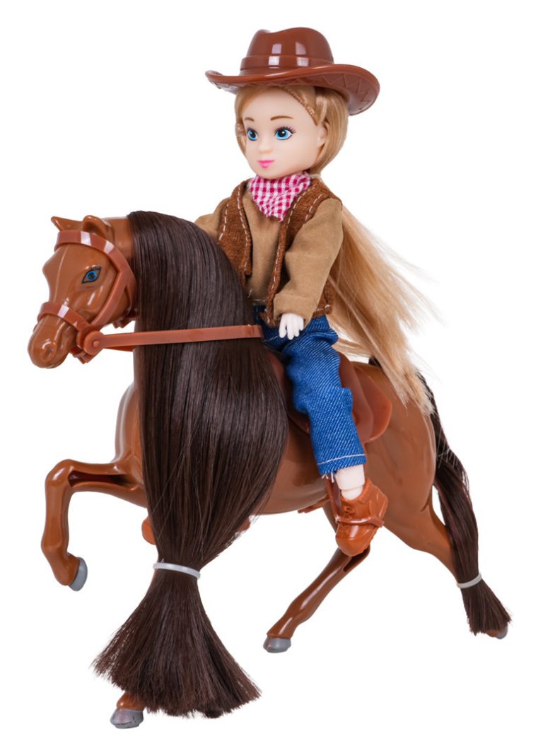Smeđi Poni S Figuricom Kaubojke 2