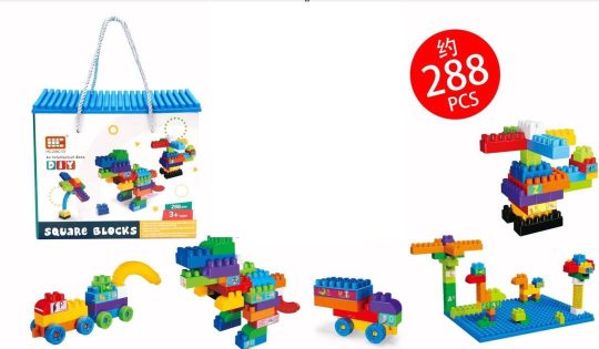 Višebojni Konstrukcijski Set Kockica 288 Dijelova šareni 1