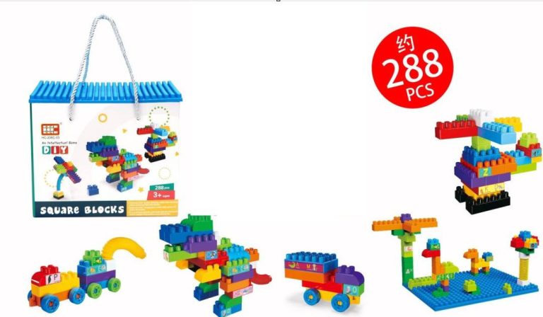 Višebojni Konstrukcijski Set Kockica 288 Dijelova šareni 1