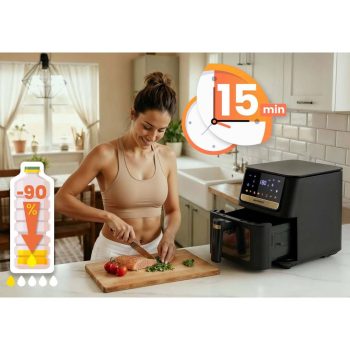 Berdsen Bd 655 Friteza Na Vrući Zrak Crna 6,5 L 1700 W S Papirom Za Pečenje 9