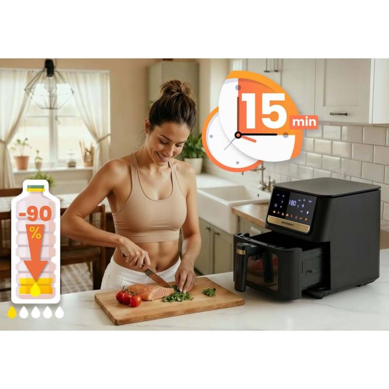 Berdsen Bd 655 Friteza Na Vrući Zrak Crna 6,5 L 1700 W S Papirom Za Pečenje 9