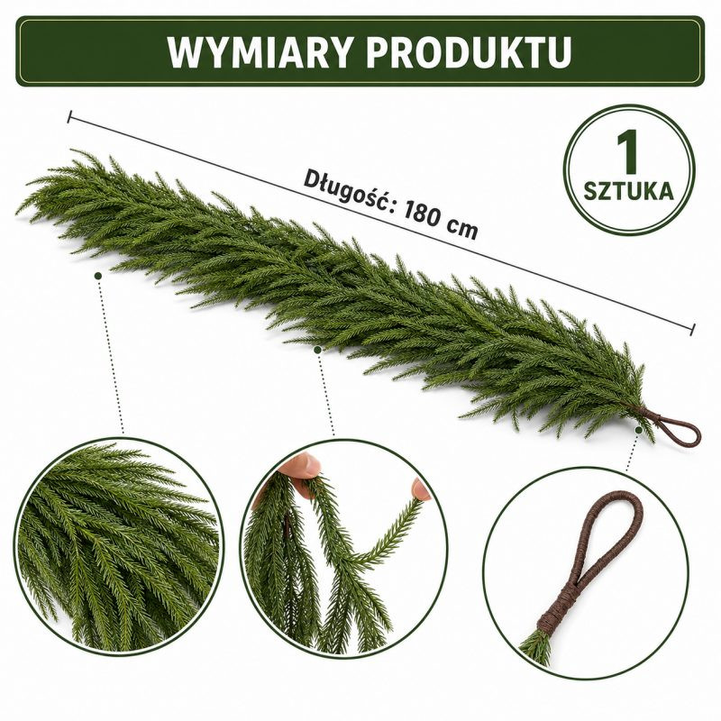 Božićna Girlanda, 180 Cm, Zelena 5