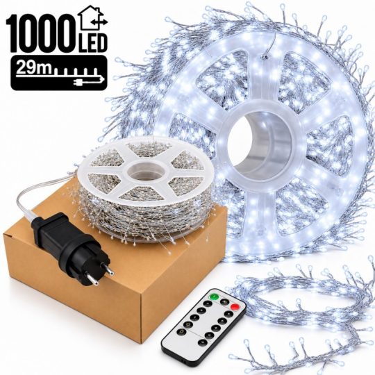 Božićne Lampice – 1000 Led, Za Unutra I Van, 19,7×15×5 Cm, Bijele, Lamp70 1