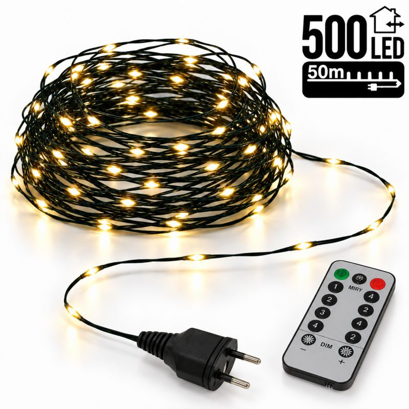 Božićne Lampice – 500 Led, Za Unutra I Van, Bijele, Lamp48 1