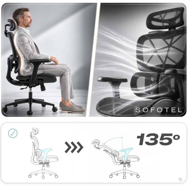 Ergonomska Uredska Stolica Sofotel Altis Crna 13