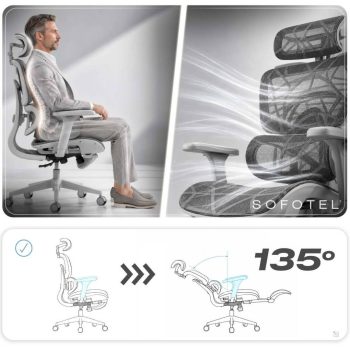 Ergonomska Uredska Stolica Sofotel Avion Bež 4