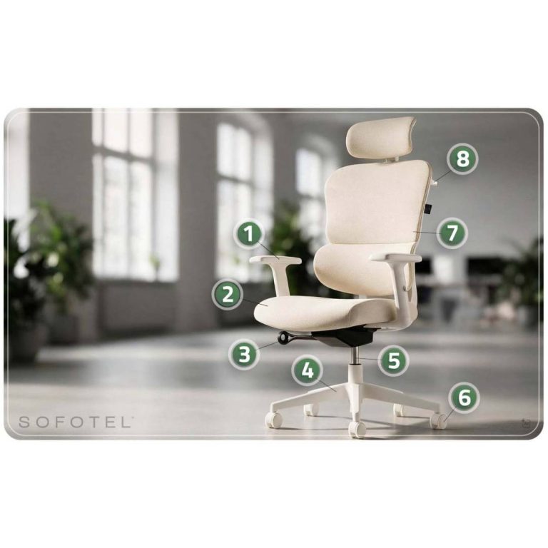 Ergonomska Uredska Stolica Sofotel Nicea Bež 9