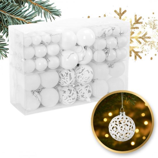 Kuglice Za Bor – Set Od 100 Kom, 36×24×12 Cm, Bijele 1