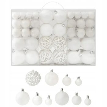 Kuglice Za Bor – Set Od 100 Kom, 36×24×12 Cm, Bijele 3