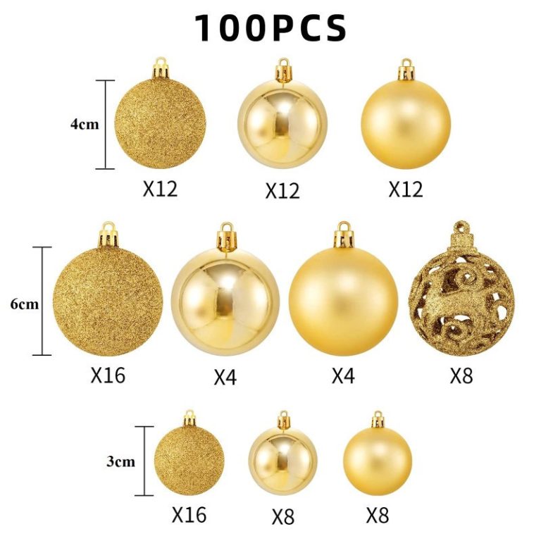Kuglice Za Bor – Set Od 100 Kom, 36×24×12 Cm, Bijele 4
