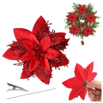 Kuglice Za Bor – Set Od 12 Kom, 14 Cm, Crvene 2