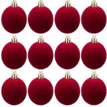 Kuglice Za Bor – Set Od 12 Kom, Od Baršuna, 6 Cm 5