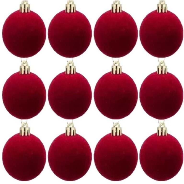 Kuglice Za Bor – Set Od 12 Kom, Od Baršuna, 6 Cm 5
