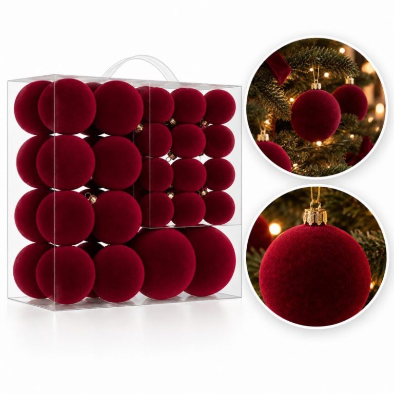 Kuglice Za Bor – Set Od 46 Kom, Od Baršuna, 8 Cm 1