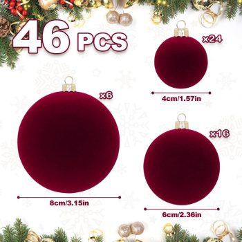 Kuglice Za Bor – Set Od 46 Kom, Od Baršuna, 8 Cm 4