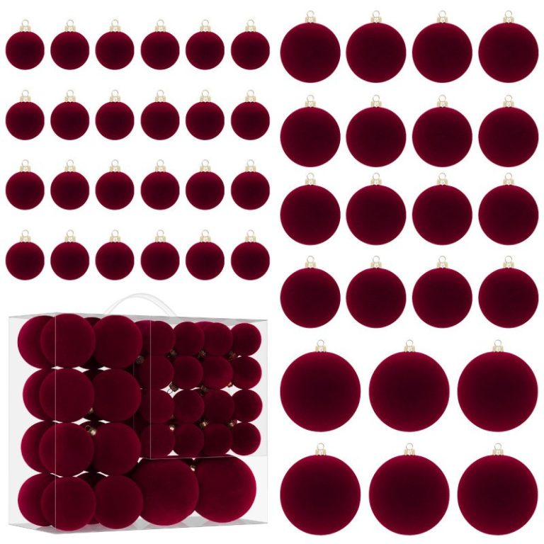 Kuglice Za Bor – Set Od 46 Kom, Od Baršuna, 8 Cm 5