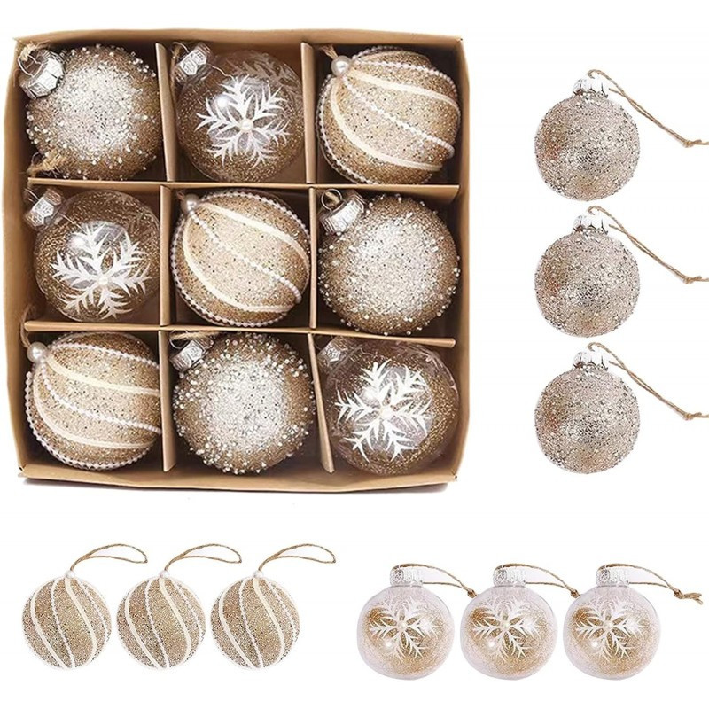 Kuglice Za Bor – Set Od 9 Kom, 7 Cm, Zlatne 4