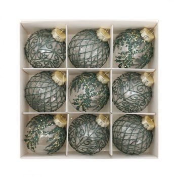 Kuglice Za Bor – Set Od 9 Kom, 8 Cm, Zelene 2