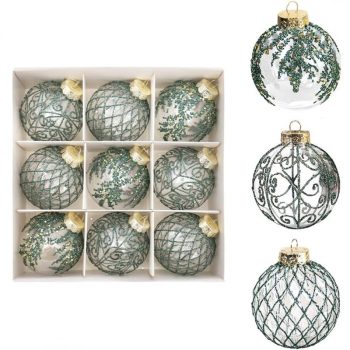Kuglice Za Bor – Set Od 9 Kom, 8 Cm, Zelene 4