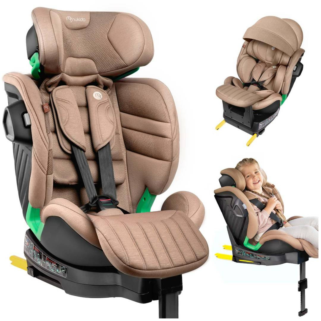 Okretna Autosjedalica Nukido Shelly Isofix 40–150 Cm Bež 1