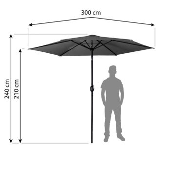 Sklopivi Vrtni Suncobran 300 Cm Sa 6 Segmenata I Navlakom 4