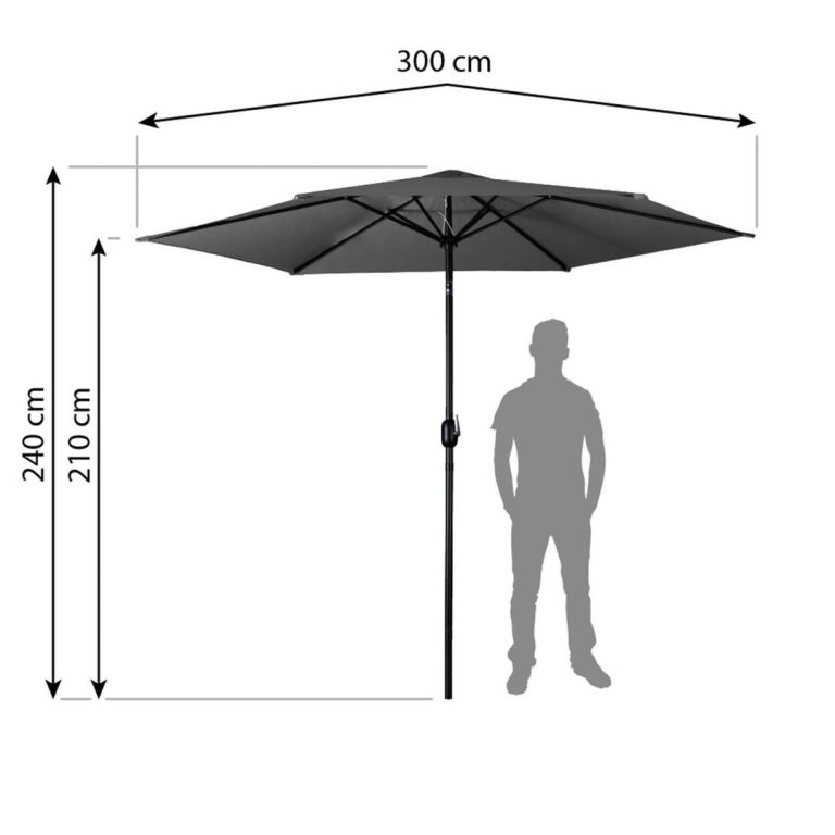 Sklopivi Vrtni Suncobran 300 Cm Sa 6 Segmenata I Navlakom 4