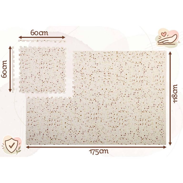 Svijetlosmeđa Pjenasta Podloga Puzzle Ricokids 175 × 118 Cm Bež 10
